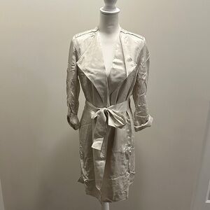 Babaton Aritzia Elegant Ivory Trench Coat